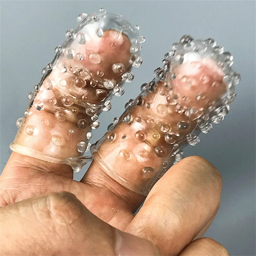 2PCS Finger Sleeves Clitoris Vibrator Stimulator Reusable Condom Sex Toys For Woman Vagina Massage Masturbation Adult Games thumbnail 3