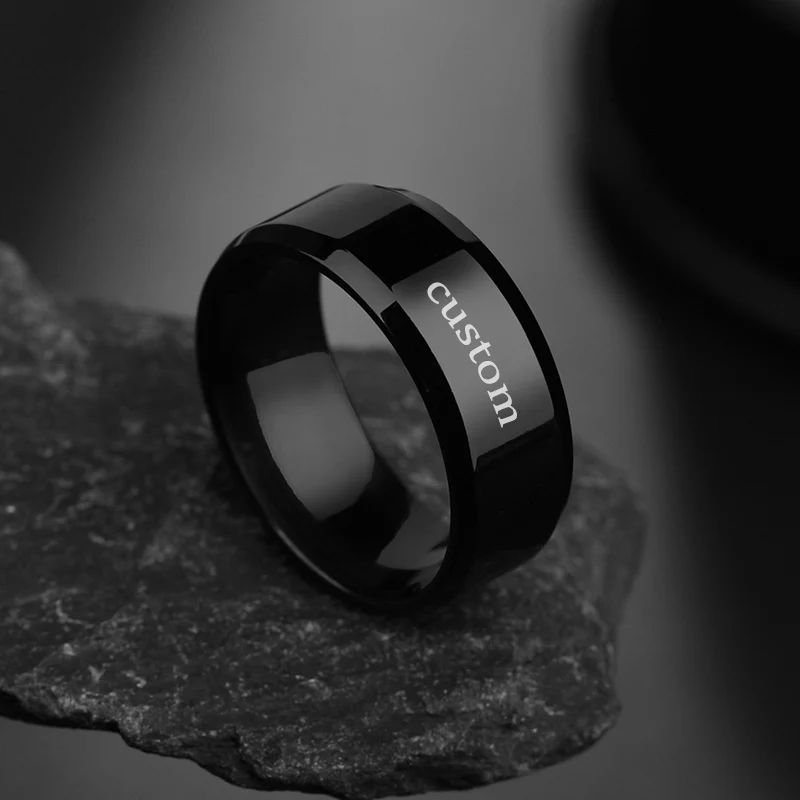 Treebud 4mm 6mm 8mm Custom Names Rings for Women Men Stainless Steel Personalized Text Logo Date Simple Ring Jewelry Gifts thumbnail 3