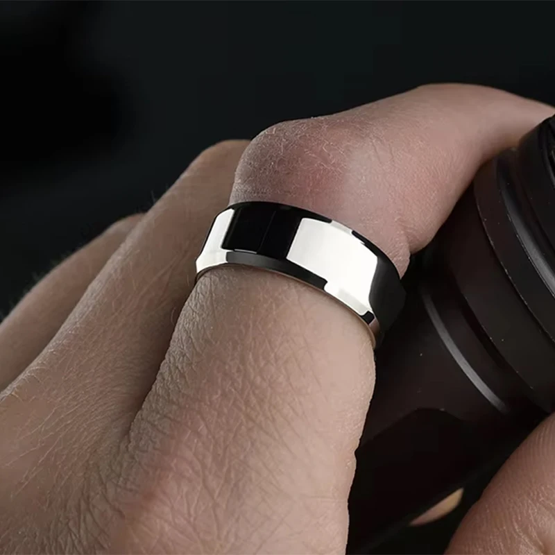 Treebud 4mm 6mm 8mm Custom Names Rings for Women Men Stainless Steel Personalized Text Logo Date Simple Ring Jewelry Gifts thumbnail 2