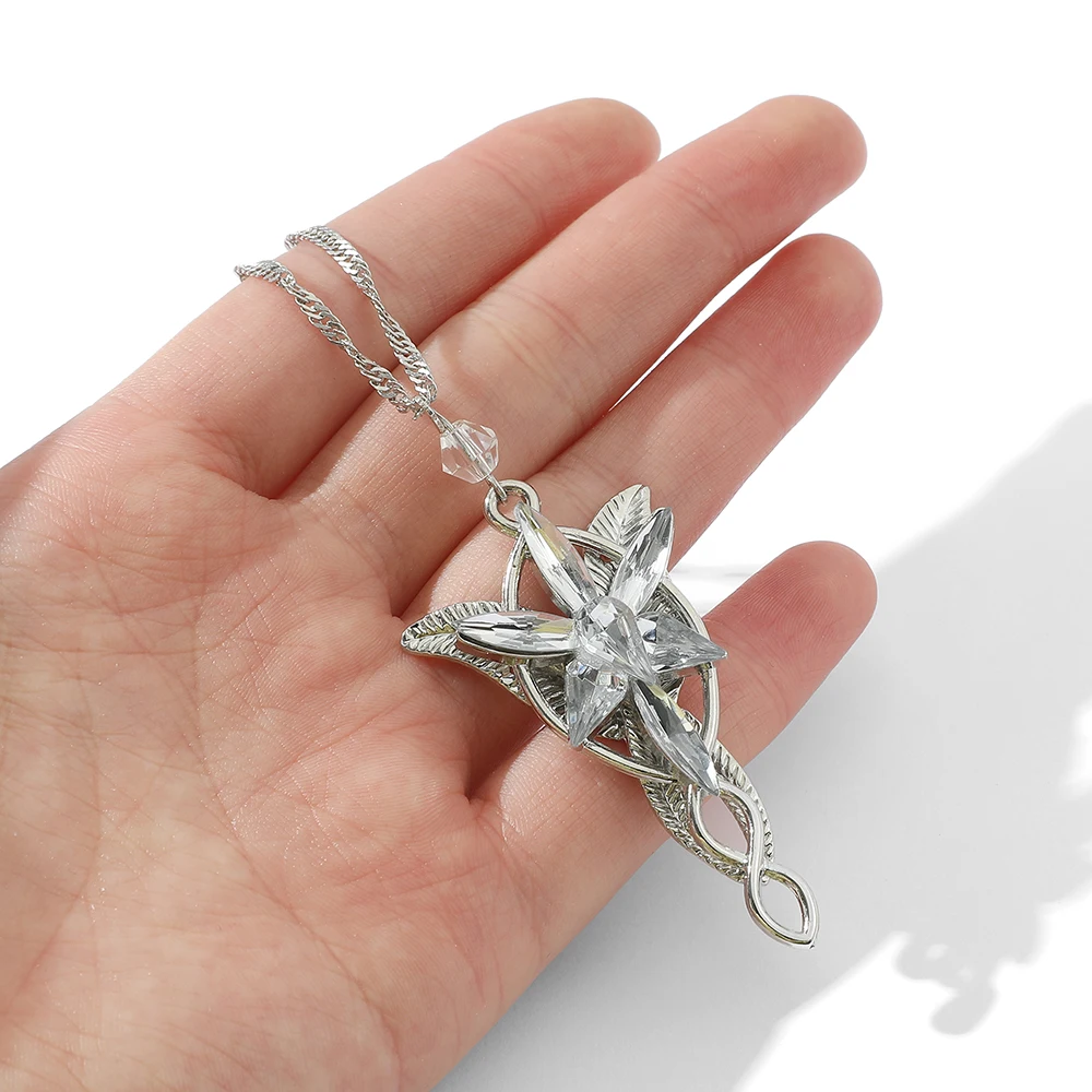 Fashion Arwen Evenstar Necklace The Elves Princess Crystal Zinc Alloy Pendant Jewelry For Women Girl Cosplay Christmas Gifts thumbnail 3