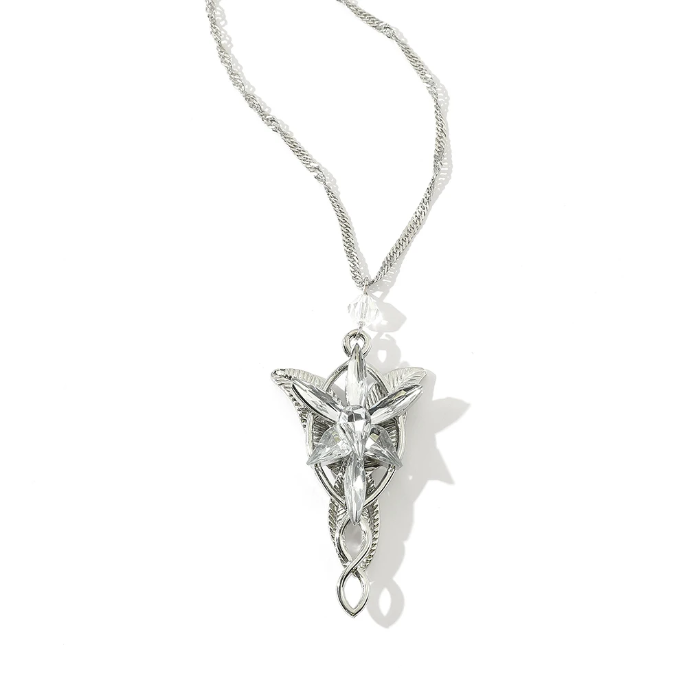 Fashion Arwen Evenstar Necklace The Elves Princess Crystal Zinc Alloy Pendant Jewelry For Women Girl Cosplay Christmas Gifts thumbnail 2