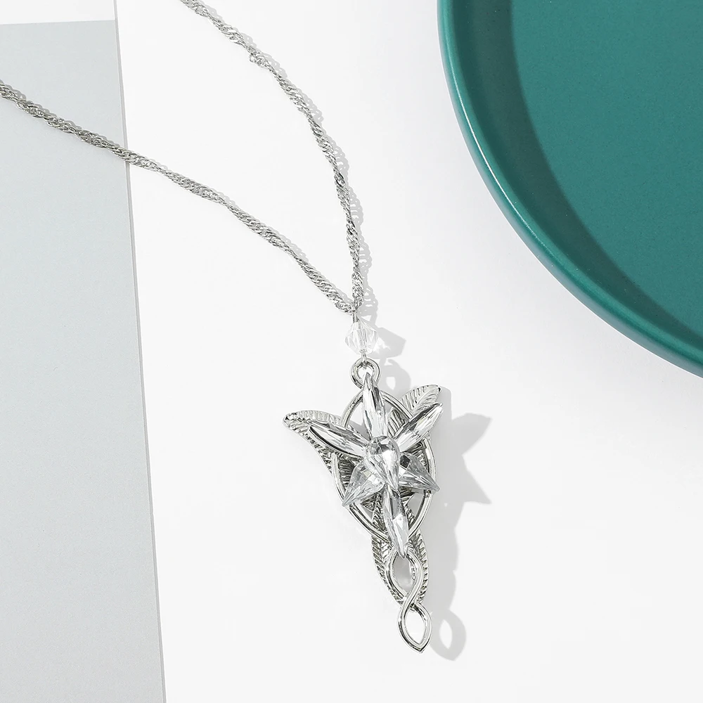 Fashion Arwen Evenstar Necklace The Elves Princess Crystal Zinc Alloy Pendant Jewelry For Women Girl Cosplay Christmas Gifts thumbnail 5
