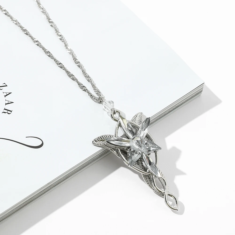 Fashion Arwen Evenstar Necklace The Elves Princess Crystal Zinc Alloy Pendant Jewelry For Women Girl Cosplay Christmas Gifts thumbnail 4
