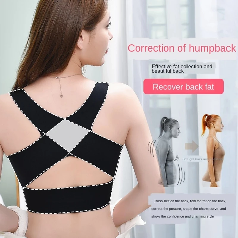 Posture Correction Bra Seamless Women's Underwear adjustable Push Up Brassiere Shockproof Sports Vest Corset Back Bralette thumbnail 5
