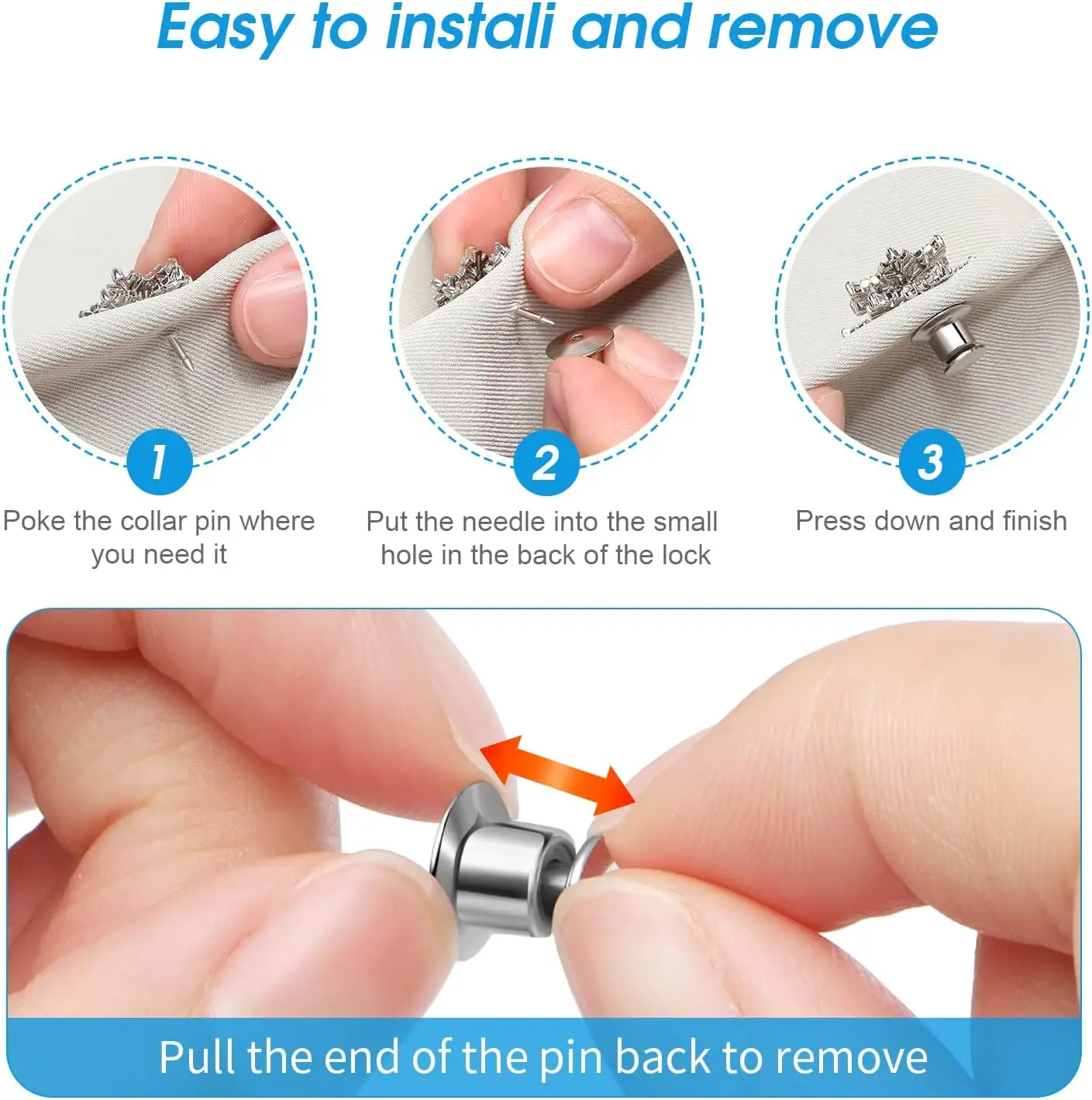 30pcs Metal Locking Pin Backs with Box Pin Backs Locking Pin Keepers Locking Clasp for Brooch DIY Crafts Enamel Lapel Badge thumbnail 5