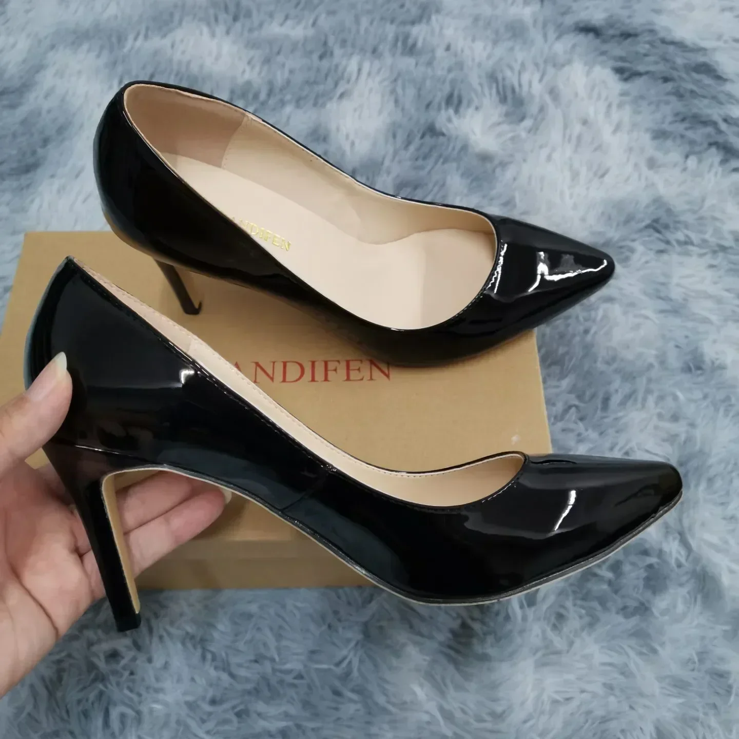 Large Size Women Pumps Classic Pointed Toe High Heels Sexy 9cm Stilettos Female Elegant Comfort Ladies Red Wedding Party Shoes thumbnail 5