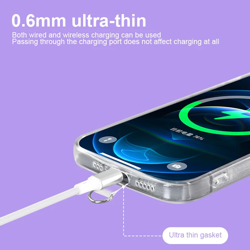 Phone Lanyard Tabs Universal Phone Tether Patches Transparent TPU Replacement Gaskets for Phone Back Case Lanyard Pads Clips thumbnail 5