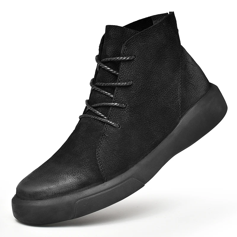 Mens Genuine Leather Winter Ankle Military Treking Tactical Boots Outdoor Men Shoes thumbnail 2