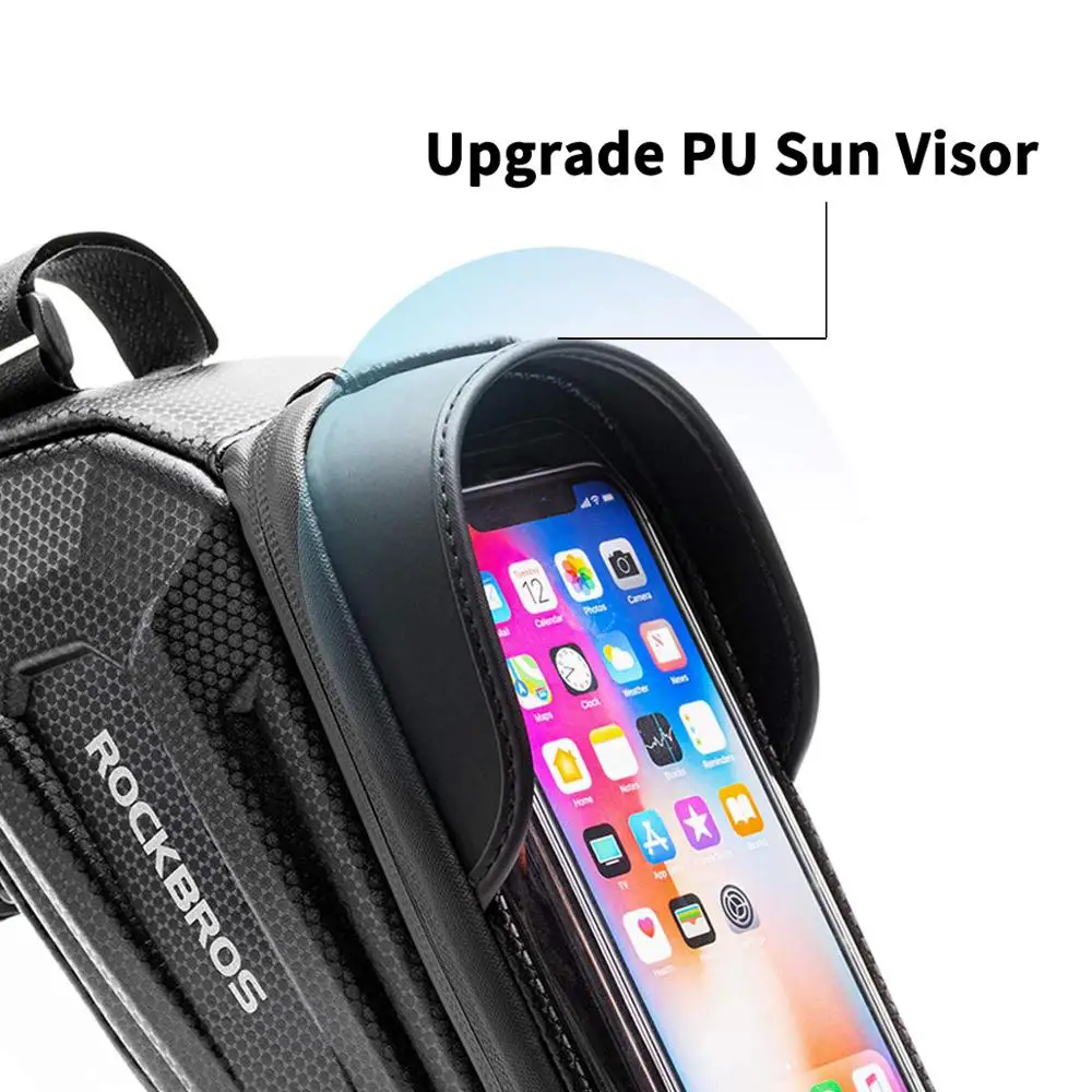 ROCKBROS Bicycle Bag Waterproof Touch Screen Cycling Bag Top Front Tube Frame MTB Road Bike Bag 6.5 Phone Case Bike Accessories thumbnail 5