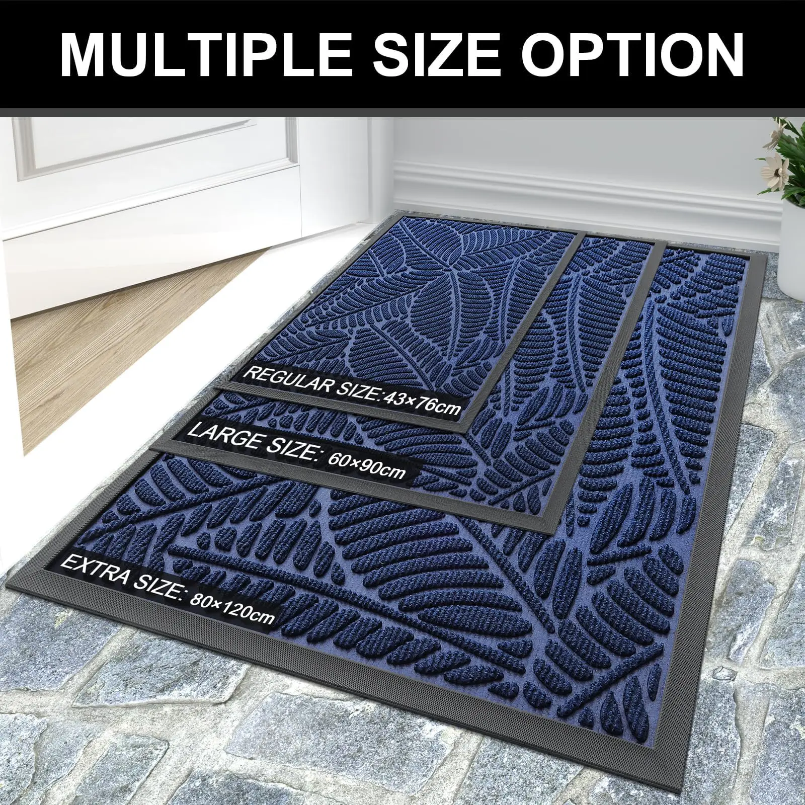 Olanly Door Mats Indoor Outdoor Dirt Trapper Non-Slips Entrance Mat Washable Mats For Entryway Front Door Garden Door Mats Rugs thumbnail 6