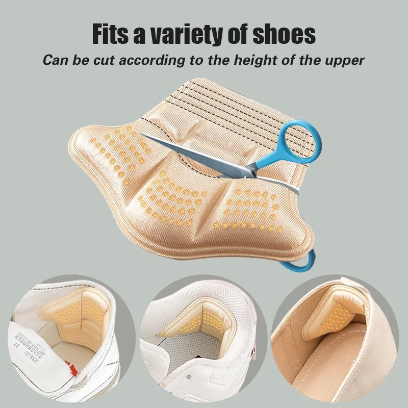 5D Antiwear Heel Pad Sneakers High Heels Rear Anti Fall Insole Self Adhesive Shoe Pads Anti Slip Heel Sticker Soft Foam Cushion thumbnail 4
