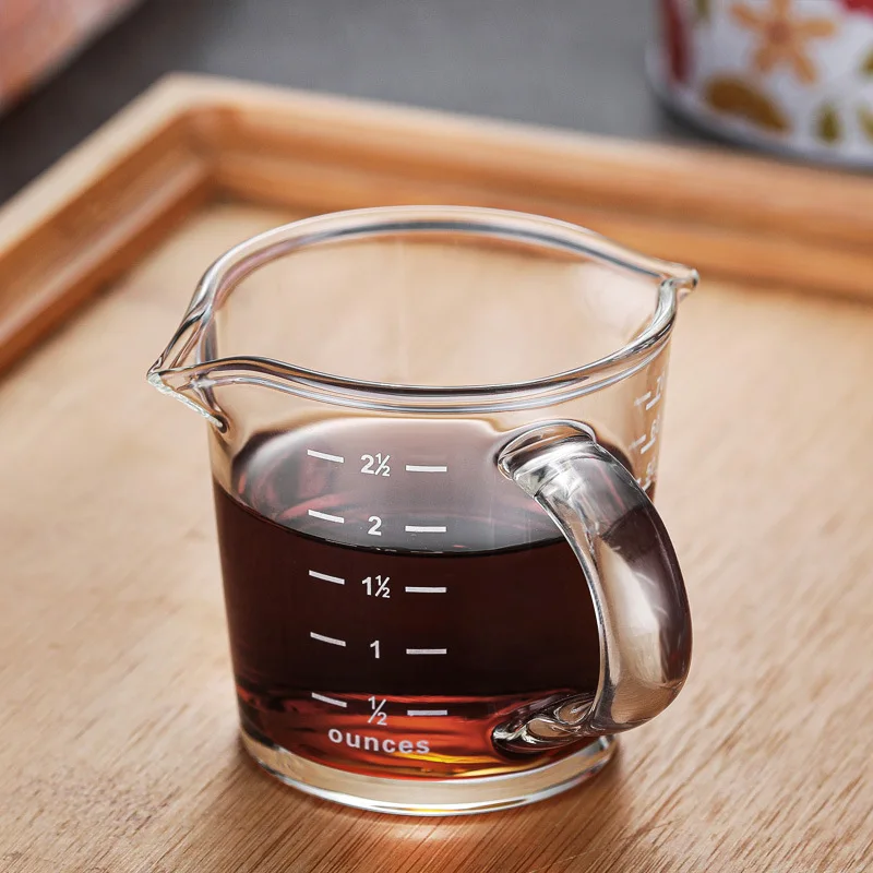 70/150ML Espresso Glass Cup Measuring Cup Milk Latte Jug Coffee Supplies Kitchen Dining & Bar Mug Drinkware Double Thick Bottom thumbnail 3