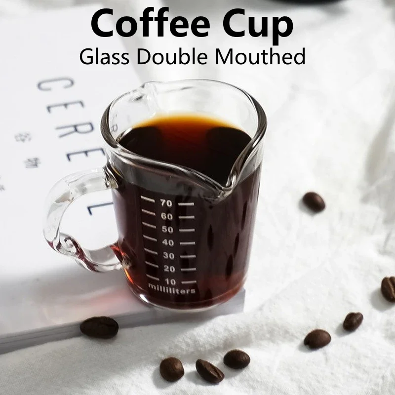 70/150ML Espresso Glass Cup Measuring Cup Milk Latte Jug Coffee Supplies Kitchen Dining & Bar Mug Drinkware Double Thick Bottom thumbnail 2
