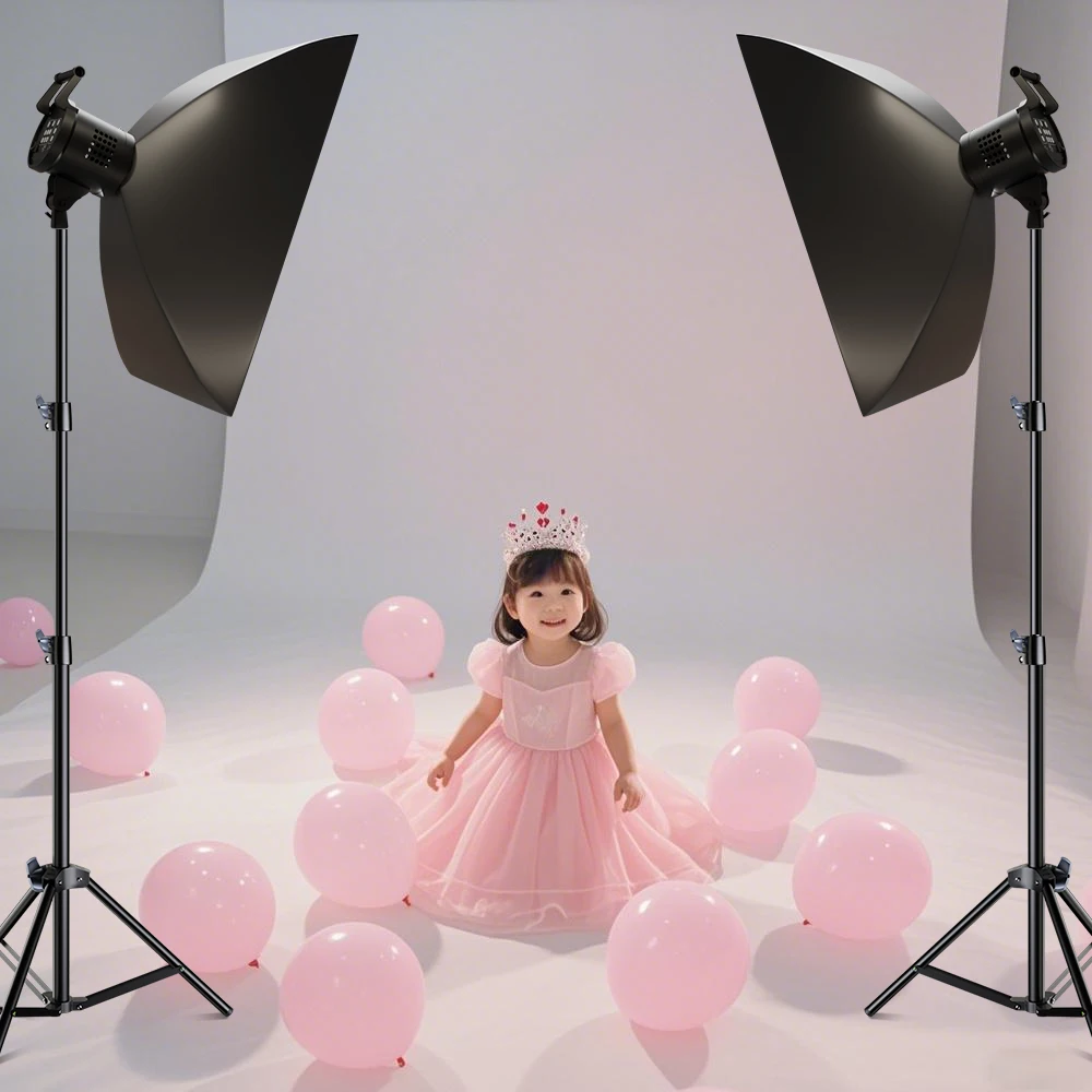 Bowens Video Studio Kit 135W Photography Light Dimmable Kit LED Lamp 2m Tripod Flash Studio Accessories 3000-6500K 3 Colors thumbnail 6