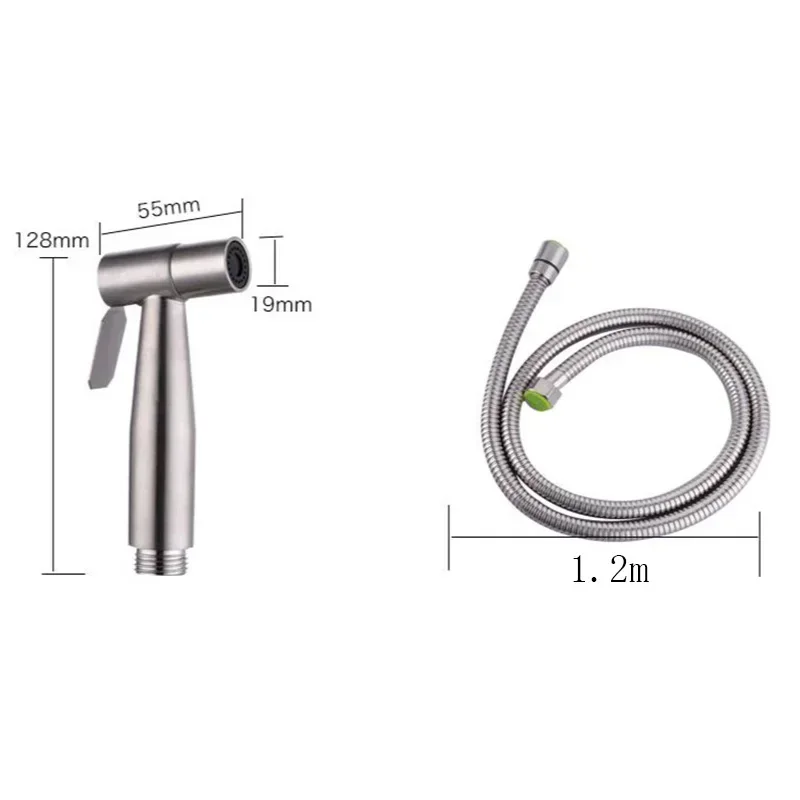 Toilet Bidet Faucet Black Handheld Sprayer Stainless Steel Bathroom Hand Bidet Sprayer Set Hose Toilet Self Cleaning Shower Head thumbnail 6