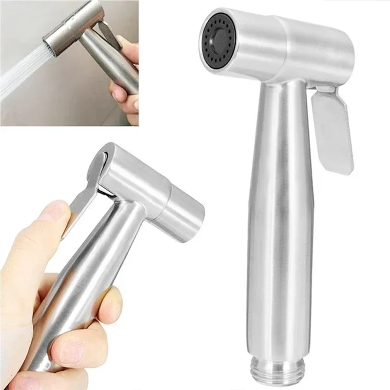 Toilet Bidet Faucet Black Handheld Sprayer Stainless Steel Bathroom Hand Bidet Sprayer Set Hose Toilet Self Cleaning Shower Head thumbnail 3