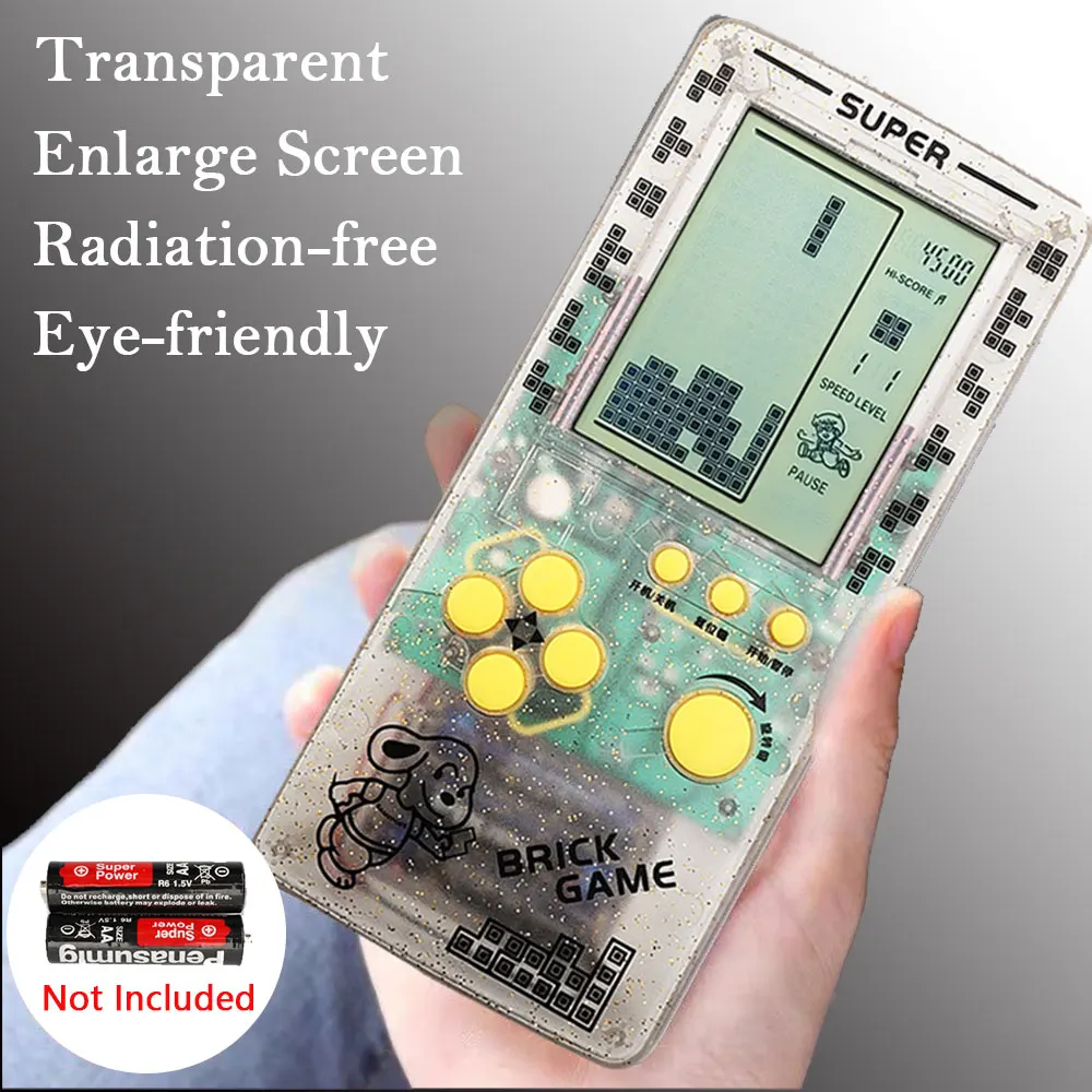 Portable Transparent Game Console Big Screen Retro Handheld Game Players Built-in 23+26 Brick Games Toys Gift for Children Adult thumbnail 3
