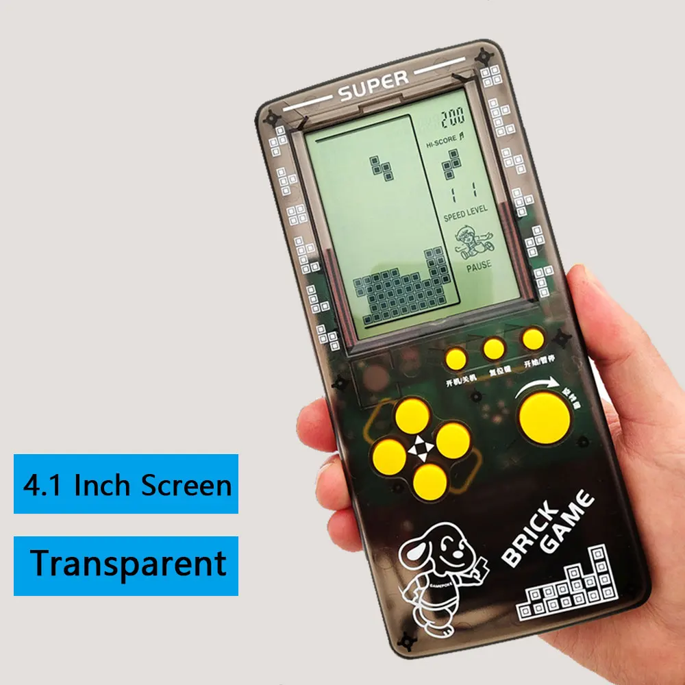 Portable Transparent Game Console Big Screen Retro Handheld Game Players Built-in 23+26 Brick Games Toys Gift for Children Adult thumbnail 2