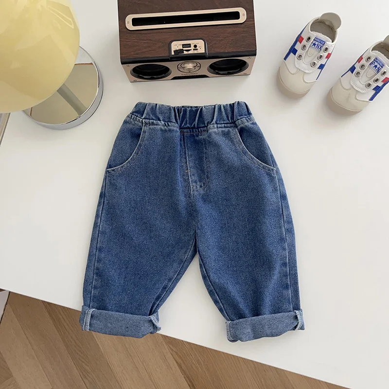 Spring Autumn New Baby Pants Casual Denim 9M-5T Kids Boys Straight Jeans Soft Toddler Girls Fashion Trousers 3 Colors thumbnail 5