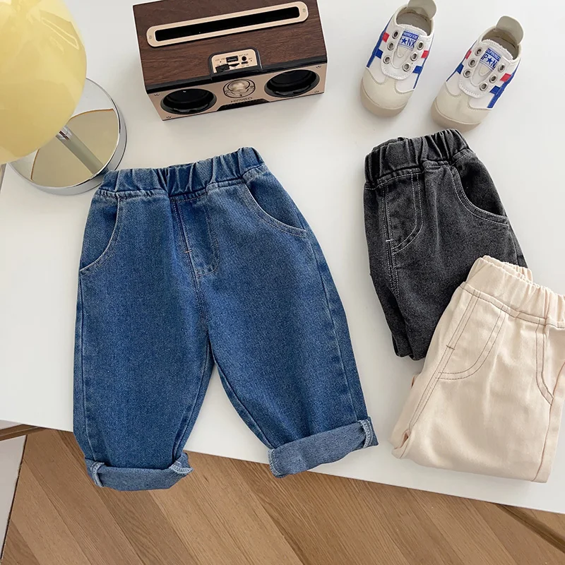 Spring Autumn New Baby Pants Casual Denim 9M-5T Kids Boys Straight Jeans Soft Toddler Girls Fashion Trousers 3 Colors thumbnail 2