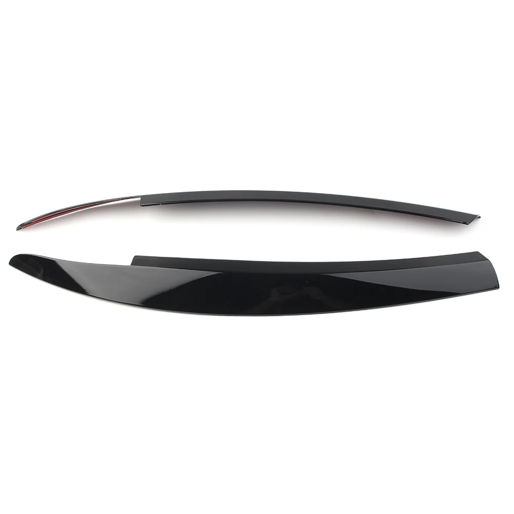 Glossy Black Car Head Light Lamp Eyebrow Eyelid Cover Trim For VW Scirocco 2009 2010 2011 2012 2013 2014 2015 2016 2017 thumbnail 4