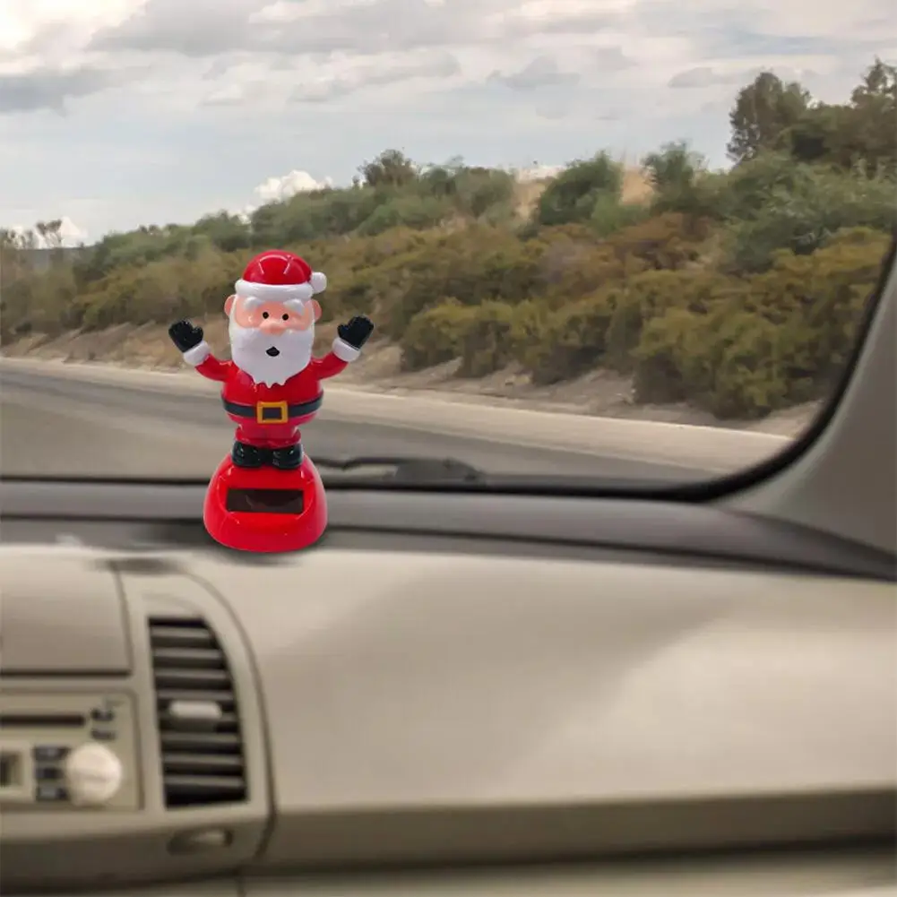 NEW Christmas Series Swinging Solar Doll Car Ornament Funny Santa Claus Snowman Moose Solar Swinging Doll Desktop Decoration thumbnail 3