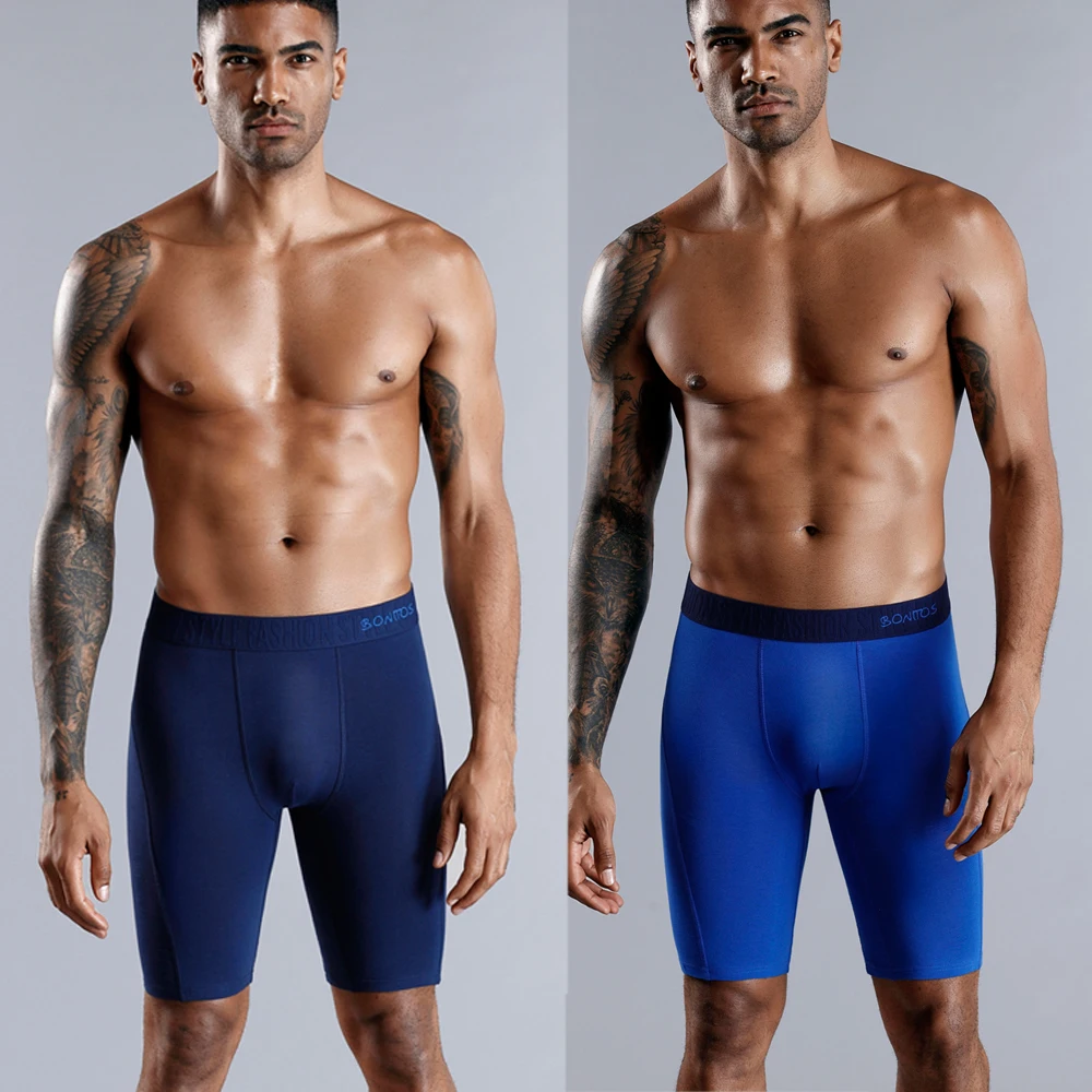 4pcs long boxers for men underwear plus size Men's panties sexy long leg underpants cotton Mens boxer shorts fashion male Trunk thumbnail 5
