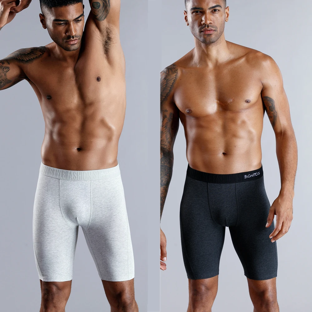 4pcs long boxers for men underwear plus size Men's panties sexy long leg underpants cotton Mens boxer shorts fashion male Trunk thumbnail 3