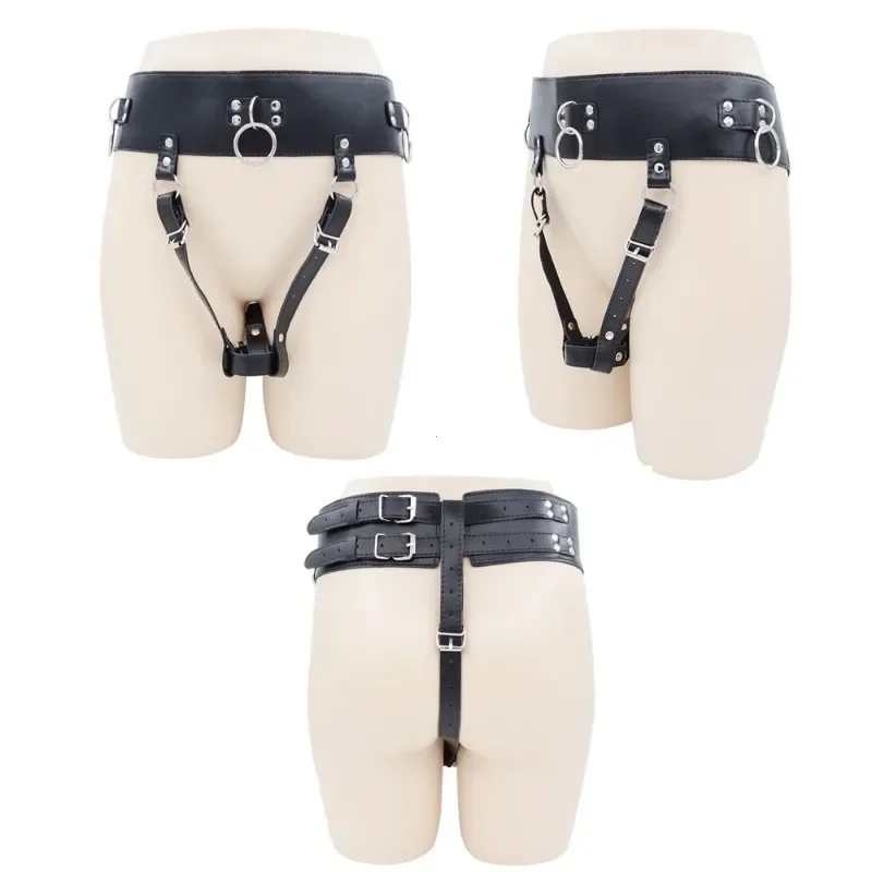 BDSM Leather AV Wand Vibrator Holder Harness Woman,Forced Orgasm Sex Suit Lingerie,Bondage Restraints,Chastity Belt,Adult Games thumbnail 3