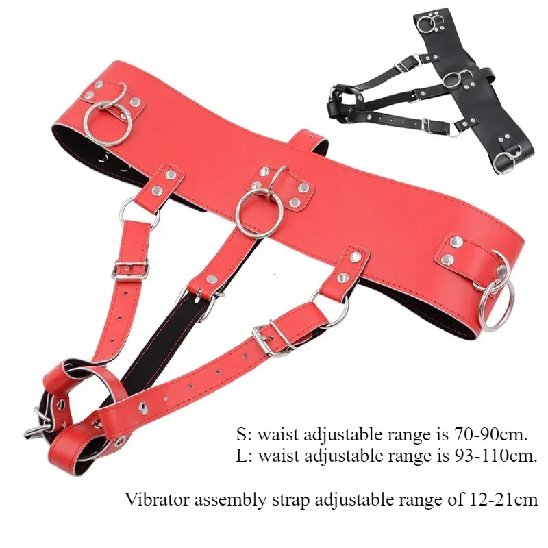 BDSM Leather AV Wand Vibrator Holder Harness Woman,Forced Orgasm Sex Suit Lingerie,Bondage Restraints,Chastity Belt,Adult Games thumbnail 6