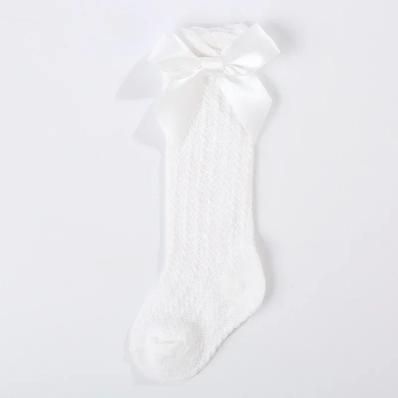 Baby Girl Socks Summer Fall Toddlers Bow Long Sock Kids Knee High Soft Cotton Mesh Bow Decorative Lace Stocking 0-3Year thumbnail 5