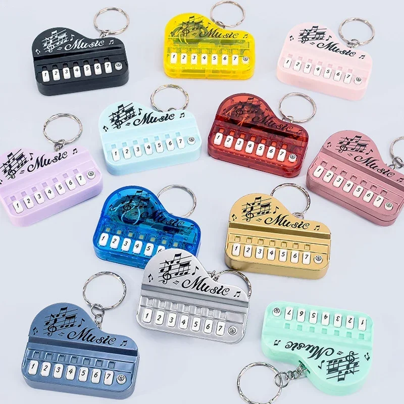 1pc Portable Mini Creative Music Electronic Piano Keyboard Keychain Ring with Light Up Keys Pendant Children's Toy Gaming Player thumbnail 3