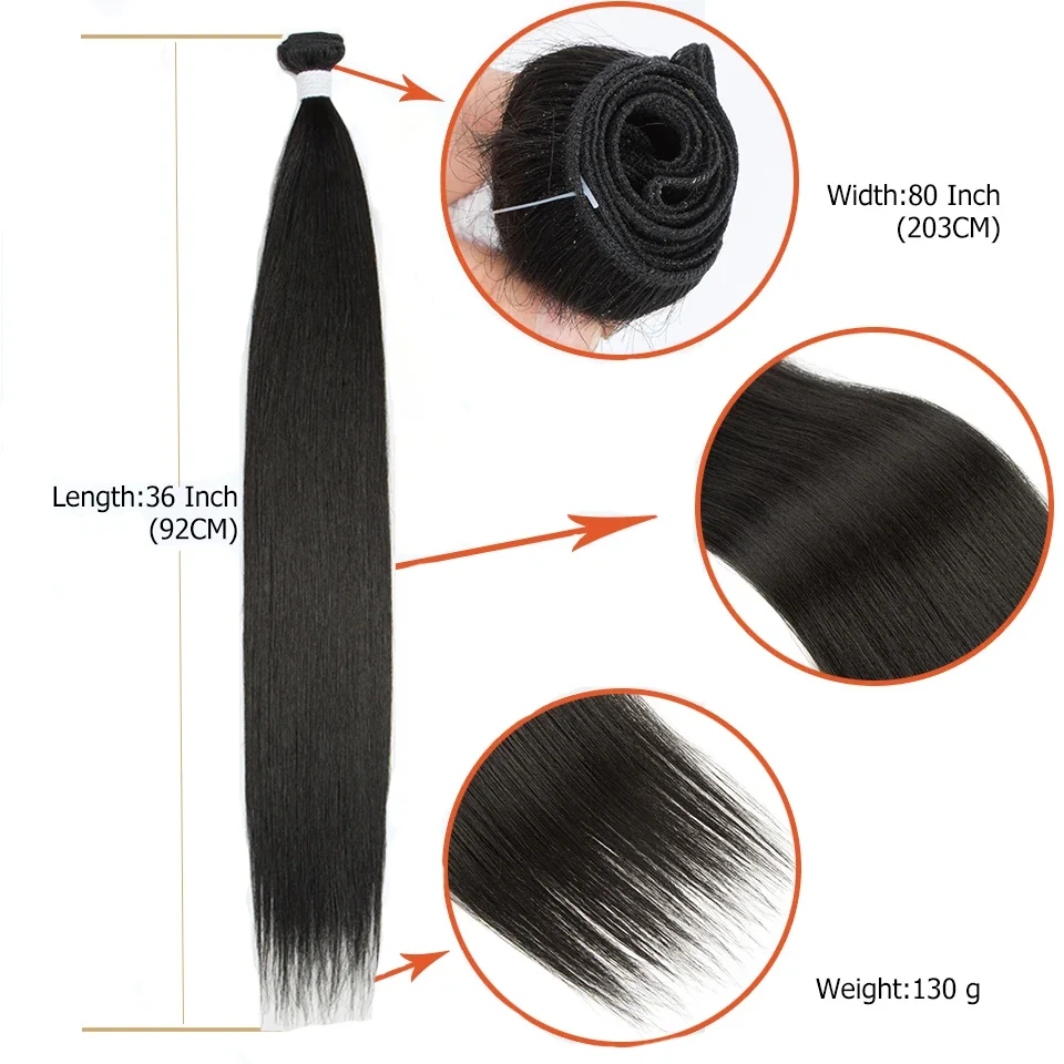 Synthetic 24-36 Inch Bone Straight Hair Extensions Ombre Blonde Fake Hair Bundles Super Long Straight Hair Full to End thumbnail 4
