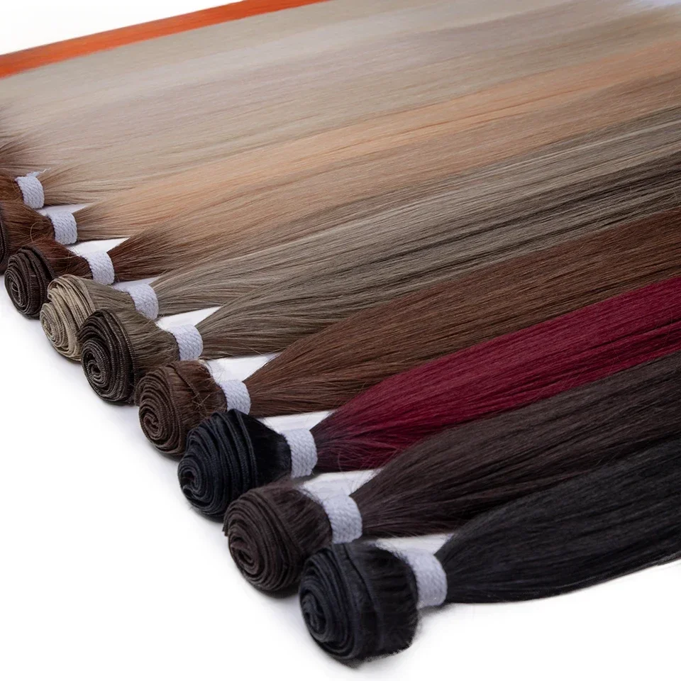 Synthetic 24-36 Inch Bone Straight Hair Extensions Ombre Blonde Fake Hair Bundles Super Long Straight Hair Full to End thumbnail 5
