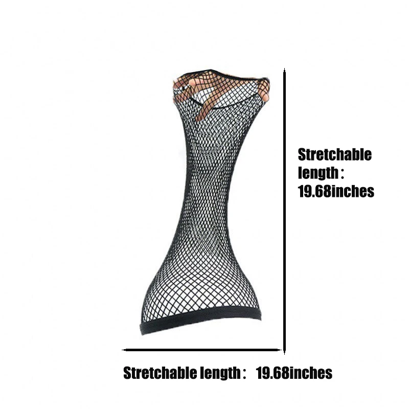 1Piece/3Pieces/5Pieces Black Mesh Net Open Ended Wig Cap Mesh Stocking Caps Weaving Wig Hairnet For Women Wear Average Size thumbnail 5