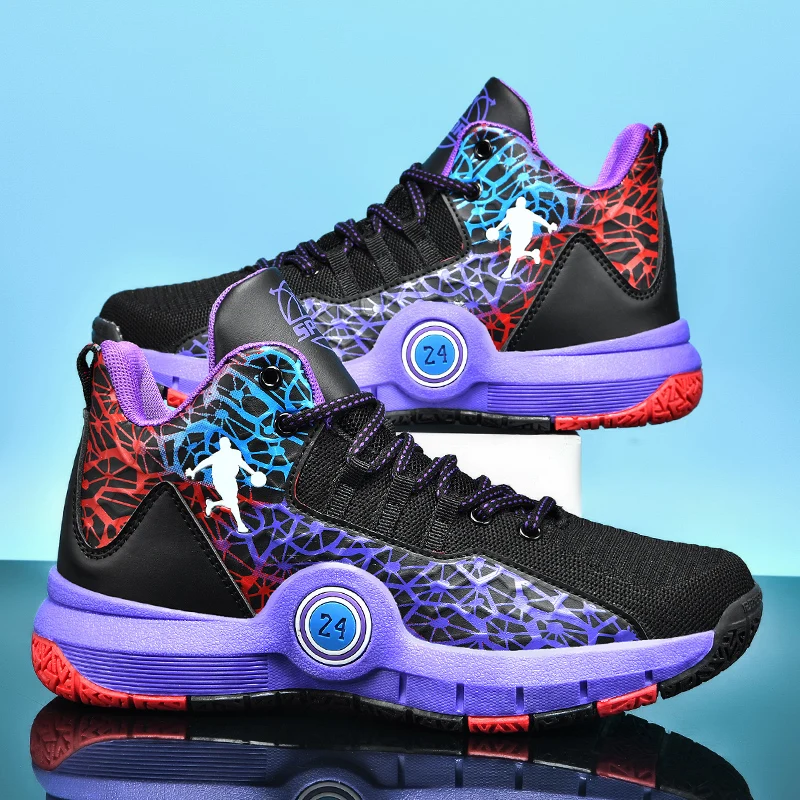 Basketball Shoes Men Field Training Non-slip High-top Luxyry Design Mesh Breathable Sneakers Pro Original Kids Basketball Boots thumbnail 3