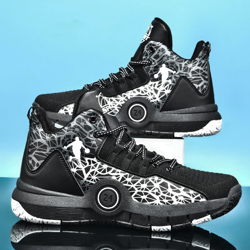 Basketball Shoes Men Field Training Non-slip High-top Luxyry Design Mesh Breathable Sneakers Pro Original Kids Basketball Boots thumbnail 4