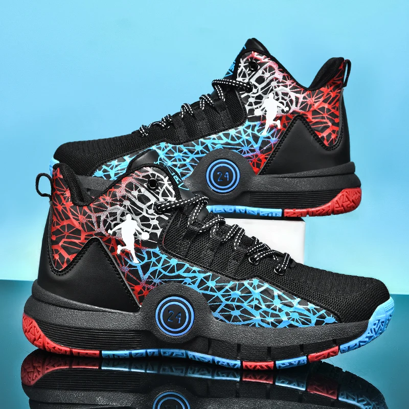 Basketball Shoes Men Field Training Non-slip High-top Luxyry Design Mesh Breathable Sneakers Pro Original Kids Basketball Boots thumbnail 2