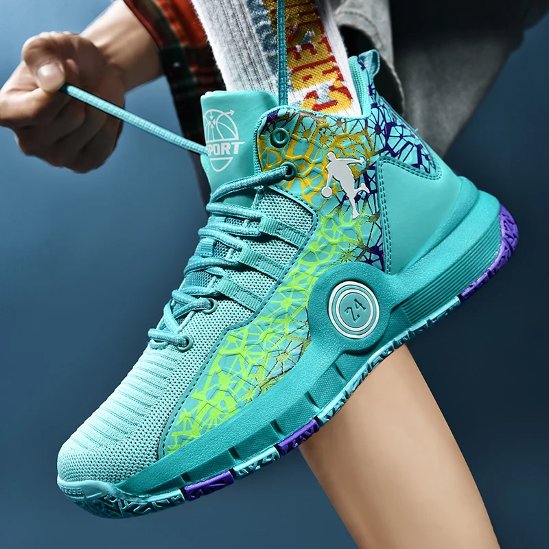 Basketball Shoes Men Field Training Non-slip High-top Luxyry Design Mesh Breathable Sneakers Pro Original Kids Basketball Boots thumbnail 6