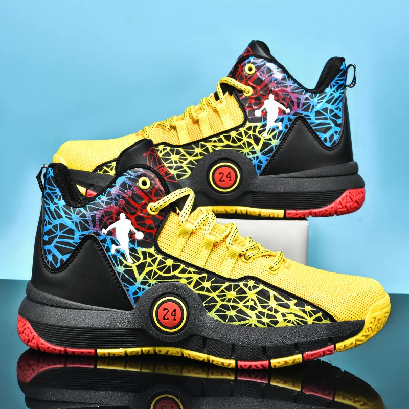 Basketball Shoes Men Field Training Non-slip High-top Luxyry Design Mesh Breathable Sneakers Pro Original Kids Basketball Boots thumbnail 5