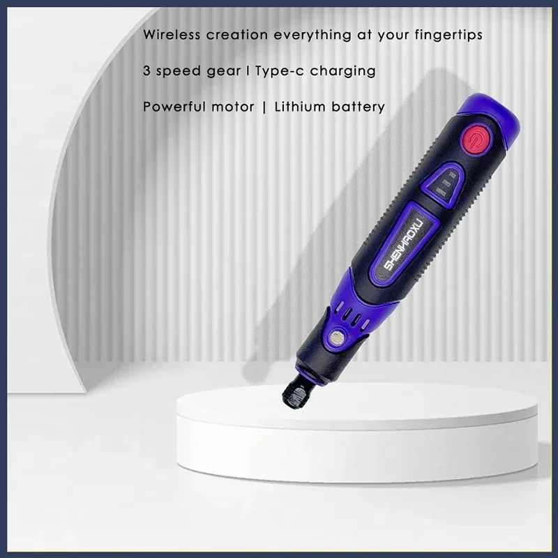 Cordless Rotary Tool Grinder Electric Drill 3Speed Adjustable Engraving Pen Cutting Polishing Drilling With HOME DIY Accessories thumbnail 5