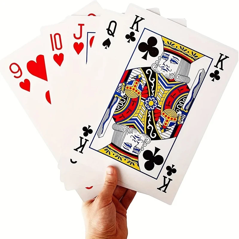 Jumbo Oversized 4Times Larger Poker Playing Cards Games For Adults Children Juegos De Mesa Familiares Divertidos Partyspiele thumbnail 5
