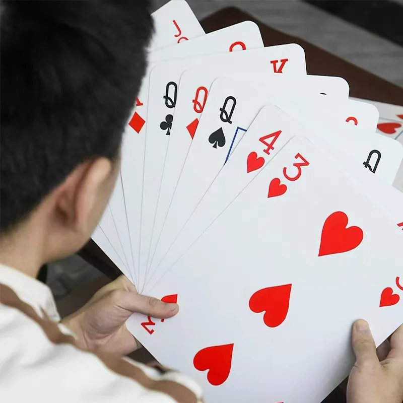 Jumbo Oversized 4Times Larger Poker Playing Cards Games For Adults Children Juegos De Mesa Familiares Divertidos Partyspiele thumbnail 3