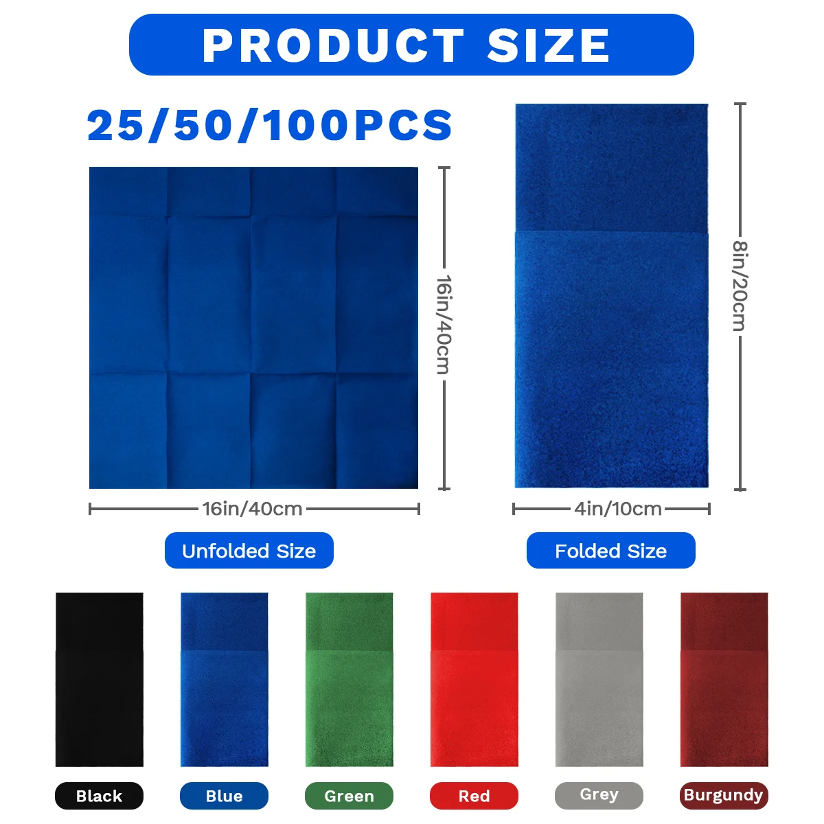 Disposable Built-in Flatware Pocket Napkins,15.75x15.75in 25/50ct,Colored Prefolded for Silverware,Elegant ,Wedding,Party, Event thumbnail 4