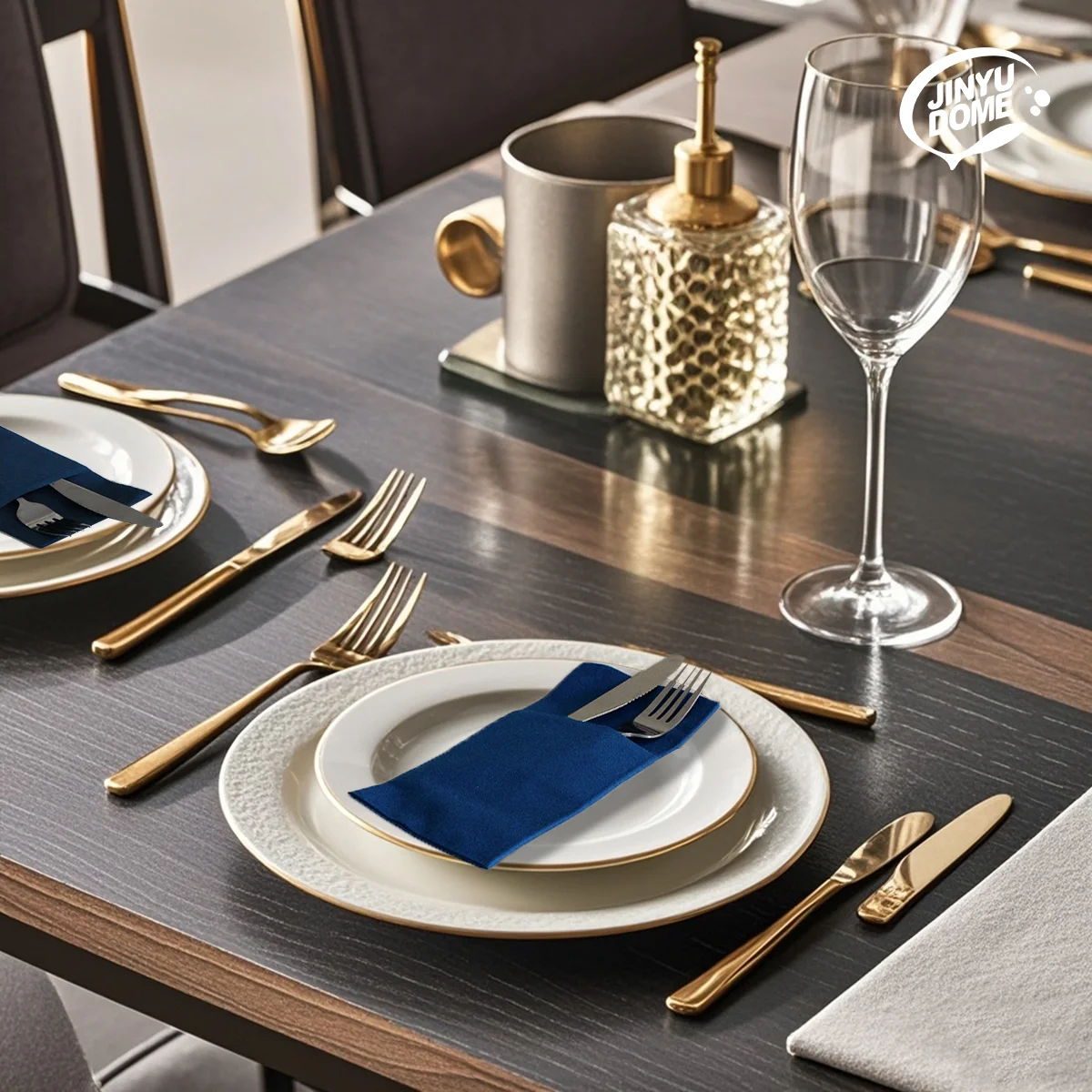 Disposable Built-in Flatware Pocket Napkins,15.75x15.75in 25/50ct,Colored Prefolded for Silverware,Elegant ,Wedding,Party, Event thumbnail 6