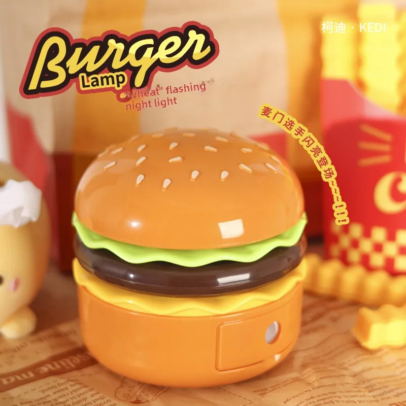 Original Practical Reading Burger Night Light LED Charging Bedside Sleep Light Learning Pencil Sharpener Can Be Stored Desk Lamp thumbnail 2