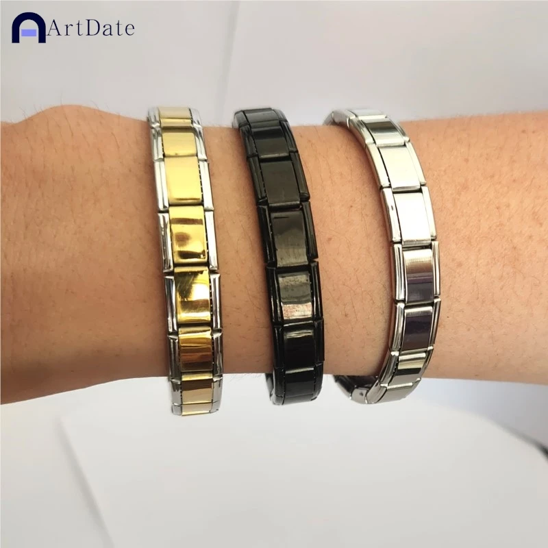 9 mm Wide Stainless Steel Bracelets Simple Trendy Style Daily Wear Silver-Color Charm Bracelet For Women On Party Unisex Style thumbnail 3