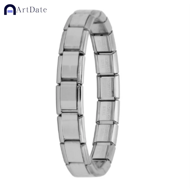 9 mm Wide Stainless Steel Bracelets Simple Trendy Style Daily Wear Silver-Color Charm Bracelet For Women On Party Unisex Style