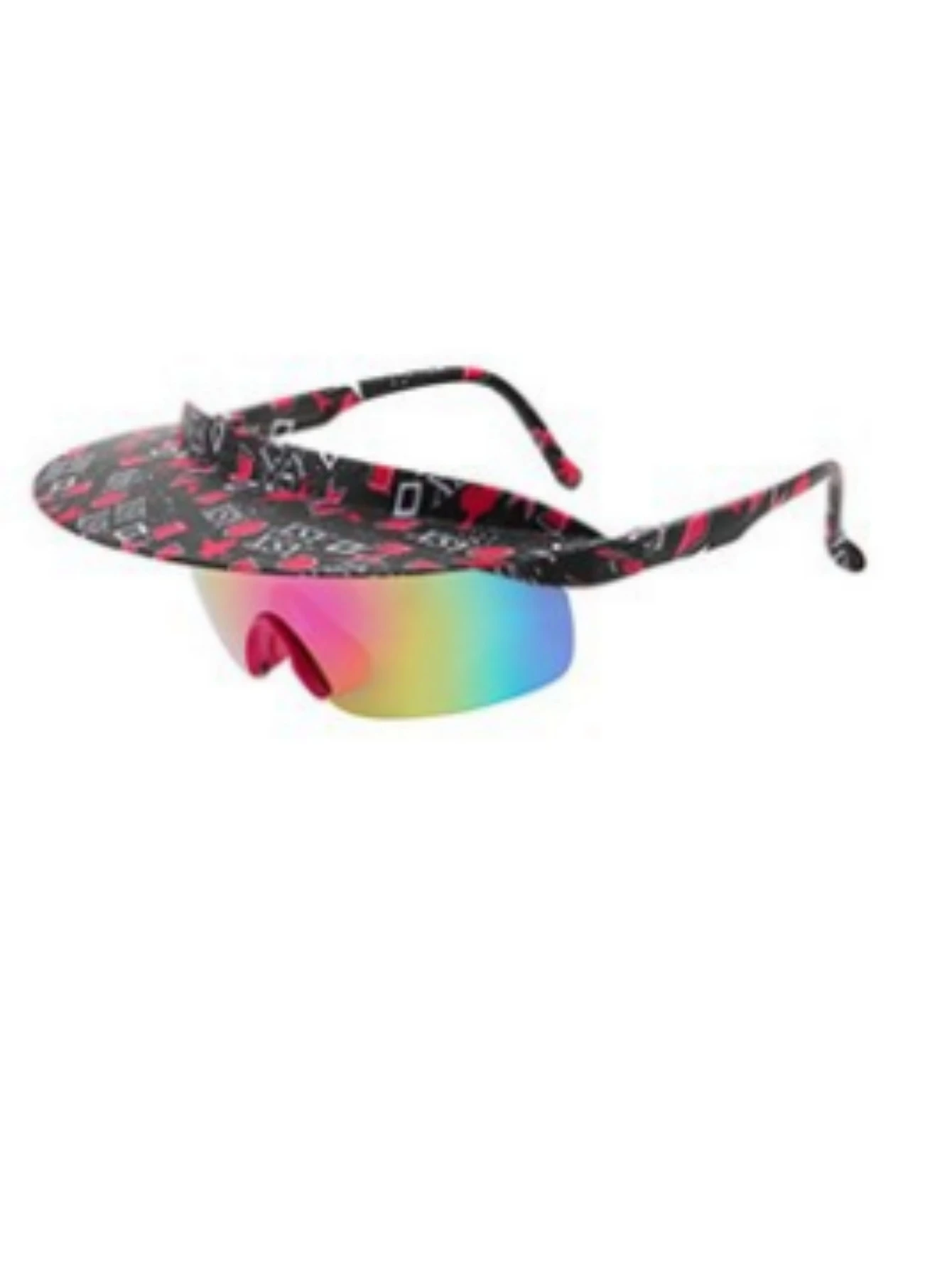 Large frame riding personalized visor wind sunglasses fashion colorful hats sunglasses for men and women. thumbnail 2