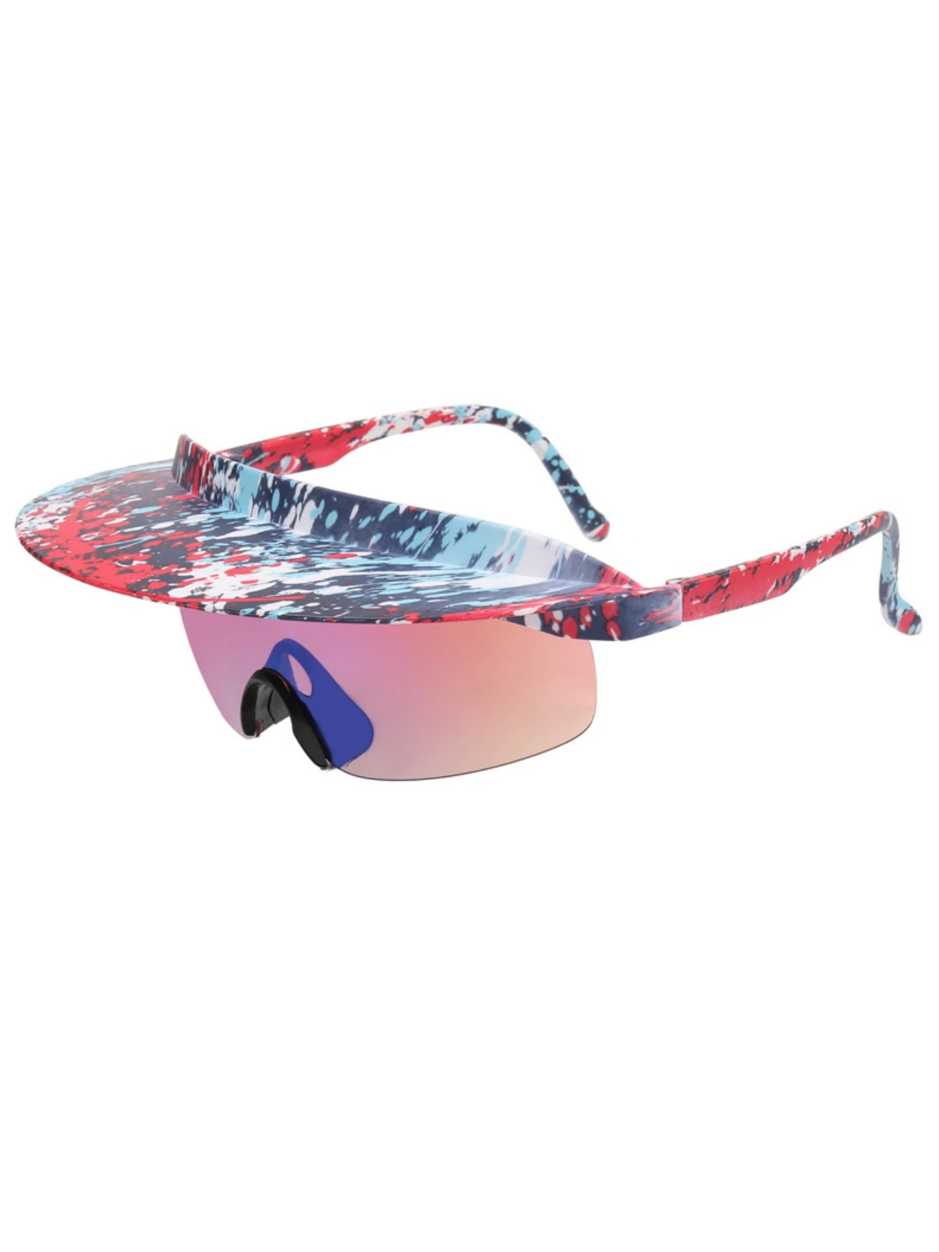 Large frame riding personalized visor wind sunglasses fashion colorful hats sunglasses for men and women. thumbnail 4